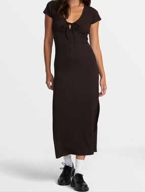RVCA Smitten II Midi Dress | Chocolate Torte Size Medium